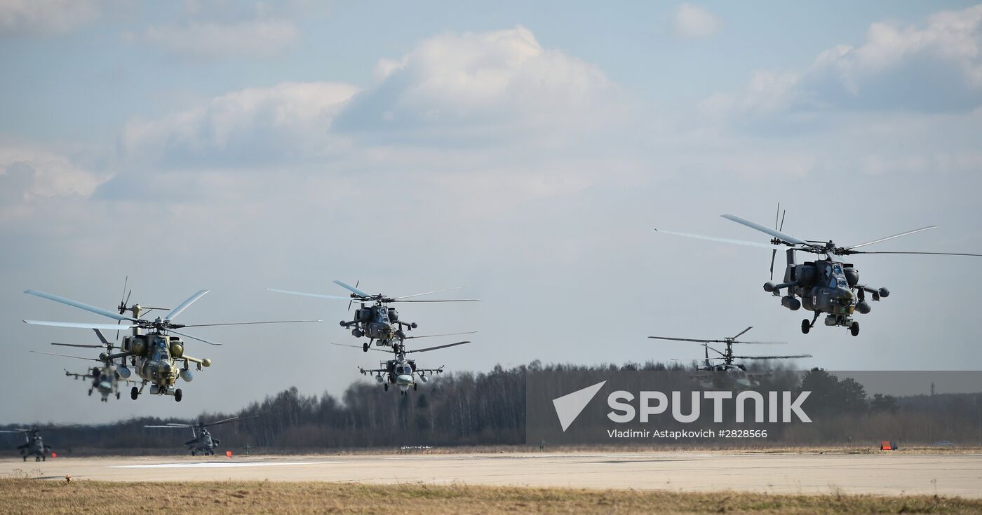 Joint rehearsal of aerobatic teams before the Victory Parade