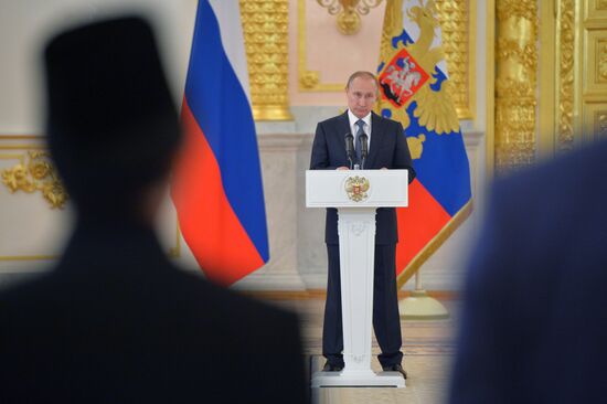President Vladimir Putin receives letters of credence from foreign ambassadors