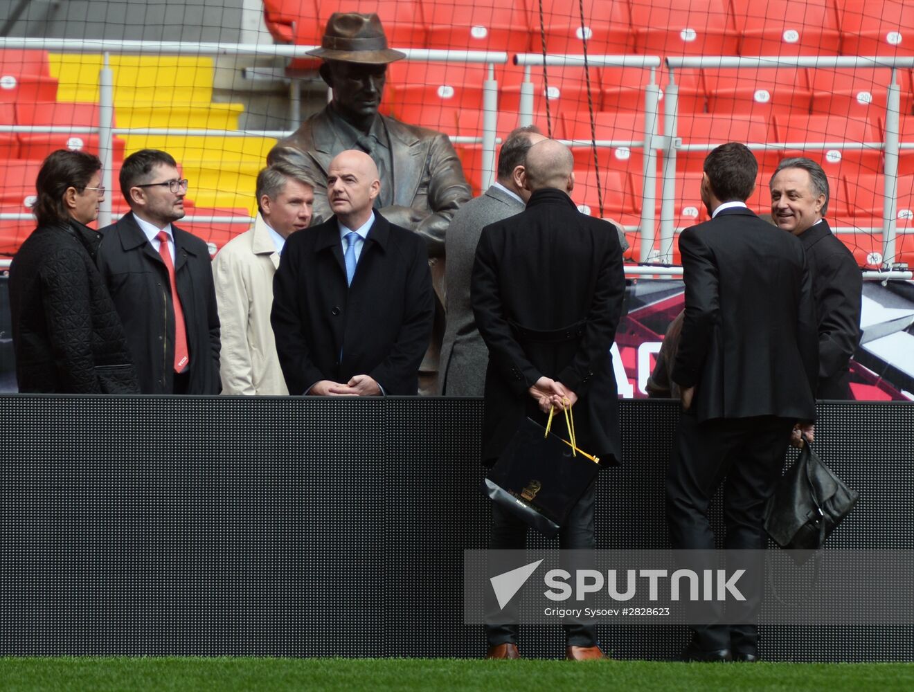 FIFA President Gianni Infantino visits Otkrytiye Arena stadium