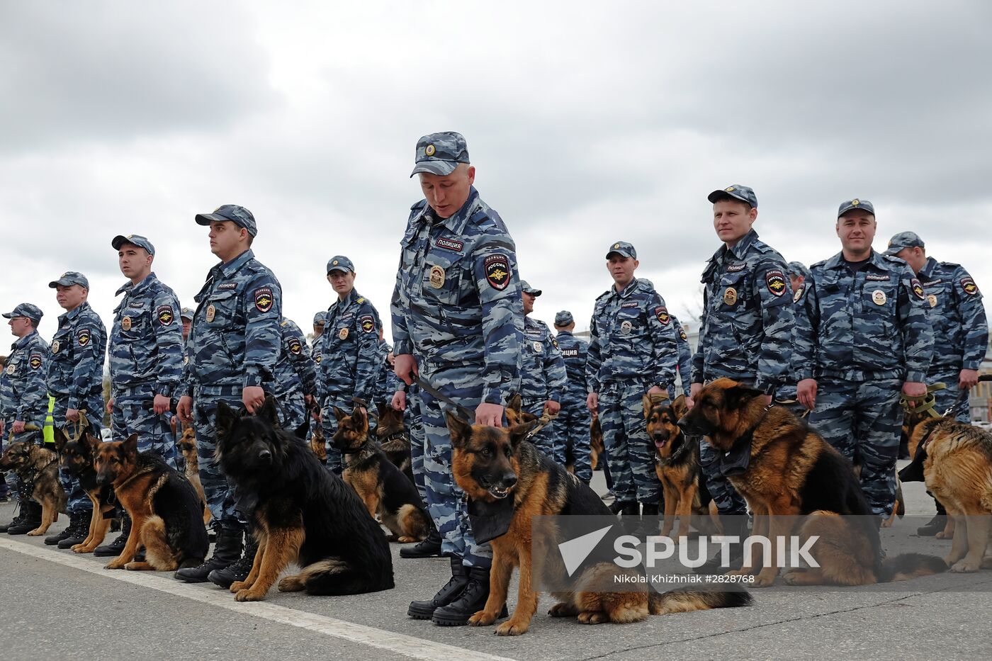 Police ceremonial review in Samara
