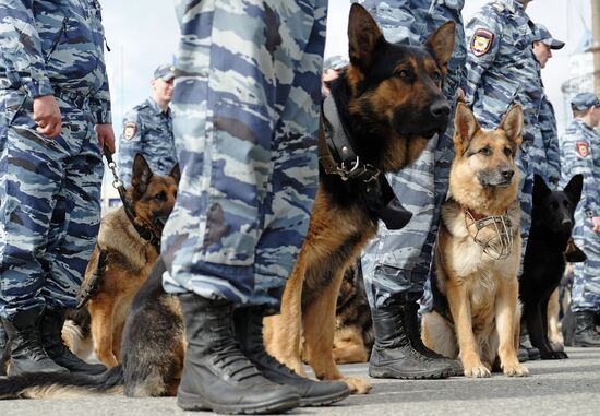 Police ceremonial review in Samara