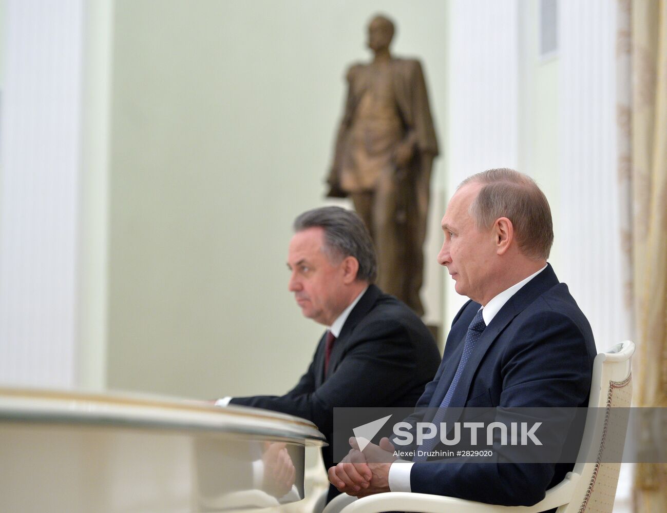 Russian President Vladimir Putin meets with FIFA President Gianni Infantino