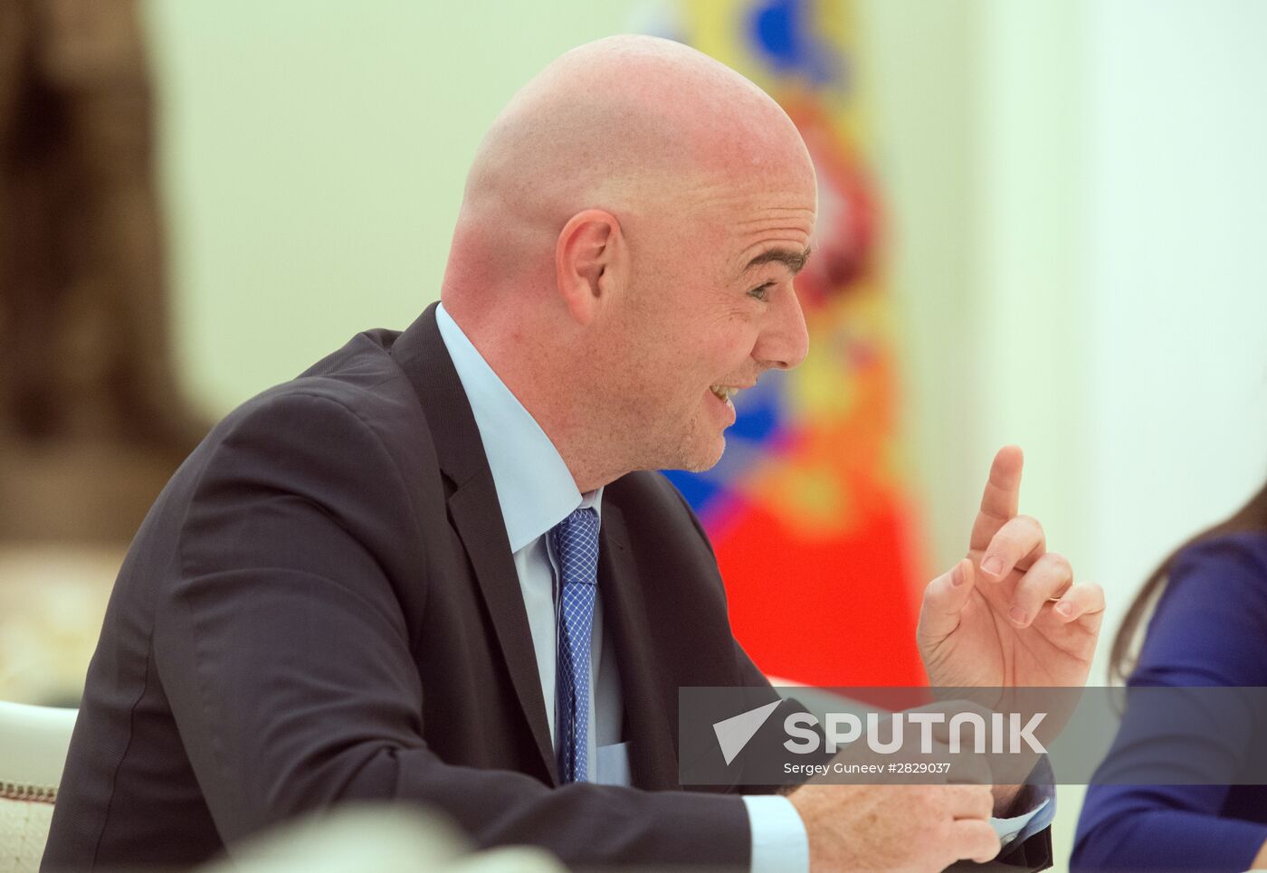 Russian President Vladimir Putin meets with FIFA President Gianni Infantino