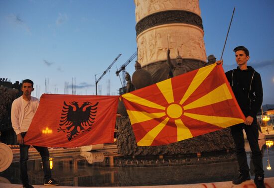 Opposition rally in Macedonia
