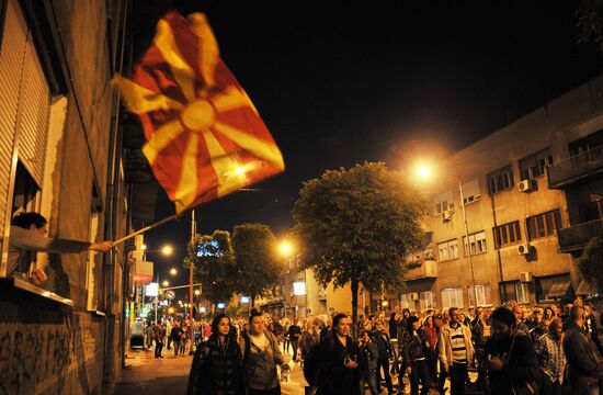 Opposition rally in Macedonia