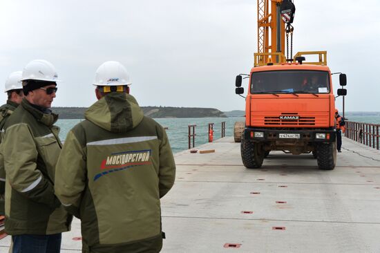 Construction of Kerch Strait Bridge in Crimea