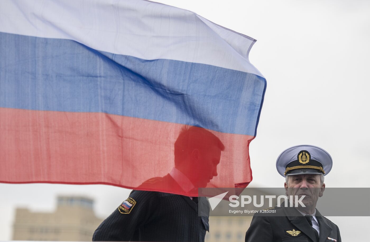 Passenger boat parade in Moscow