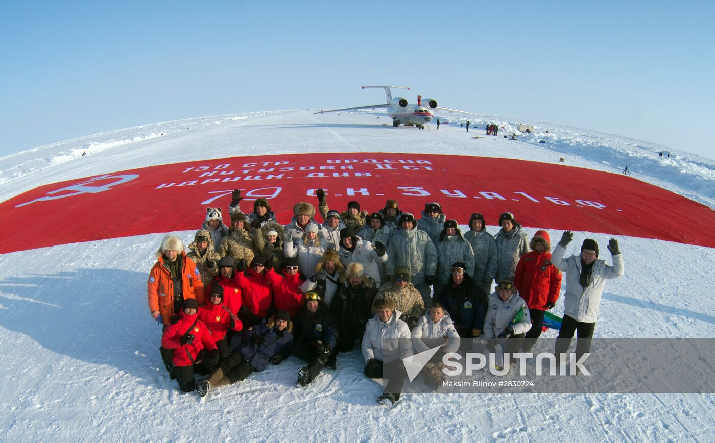 Victory banner unveiled at North Pole