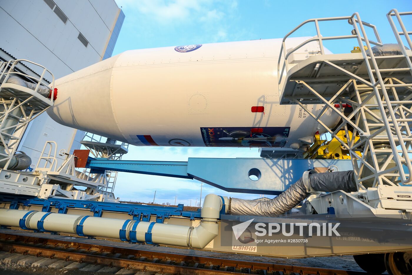 Soyuz-2.1a carrier vehicle taken to Vostochny space center's launch pad