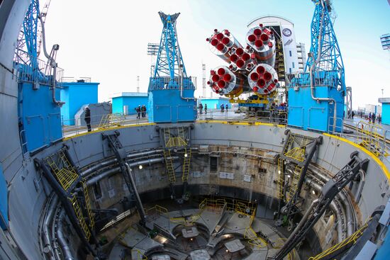 Soyuz-2.1a carrier vehicle taken to Vostochny space center's launch pad