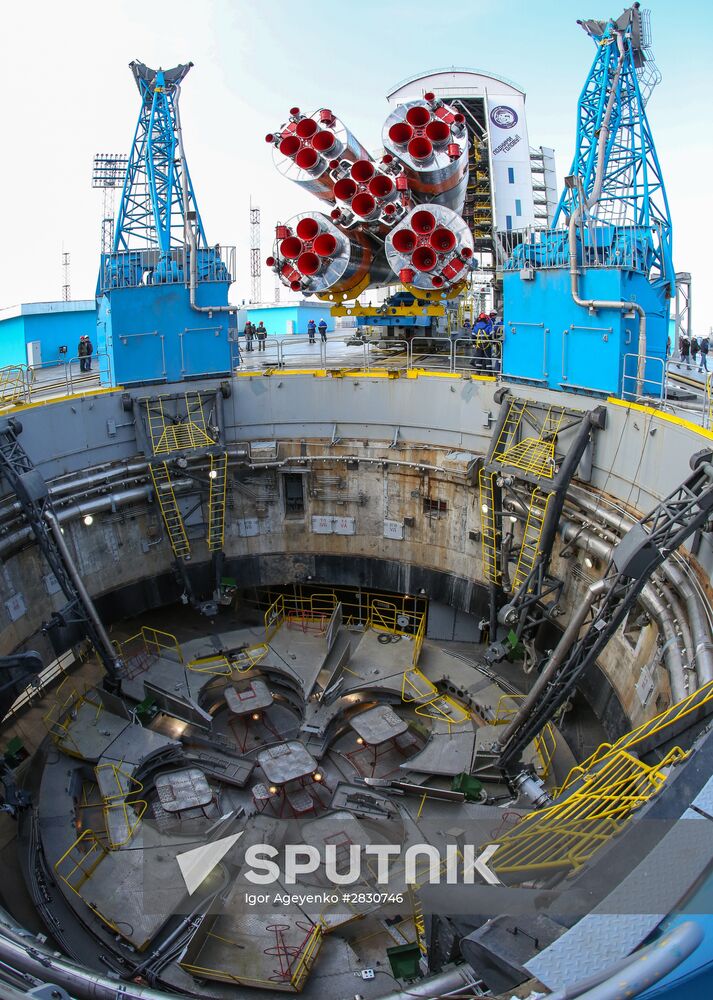 Soyuz-2.1a carrier vehicle taken to Vostochny space center's launch pad