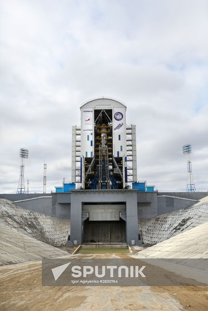 Soyuz-2.1a carrier vehicle taken to Vostochny space center's launch pad