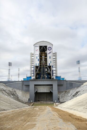 Soyuz-2.1a carrier vehicle taken to Vostochny space center's launch pad