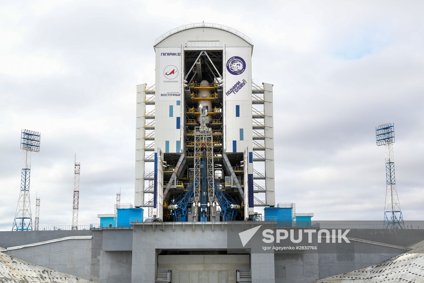 Soyuz-2.1a carrier vehicle taken to Vostochny space center's launch pad