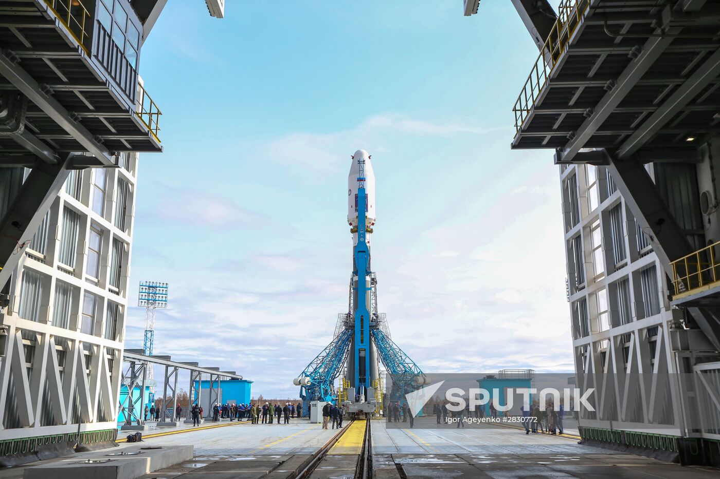 Soyuz-2.1a carrier vehicle taken to Vostochny space center's launch pad