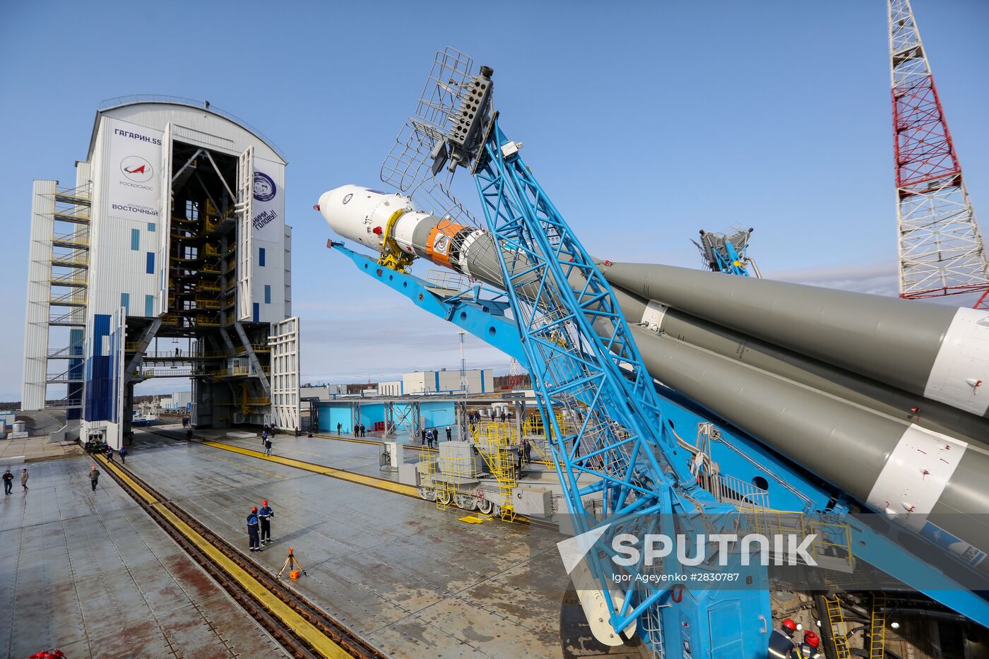 Soyuz-2.1a carrier vehicle taken to Vostochny space center's launch pad