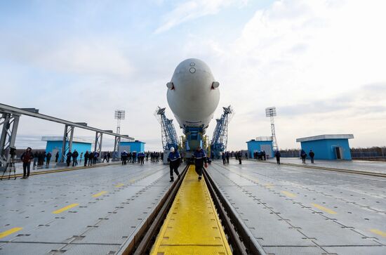 Soyuz-2.1a carrier vehicle taken to Vostochny space center's launch pad