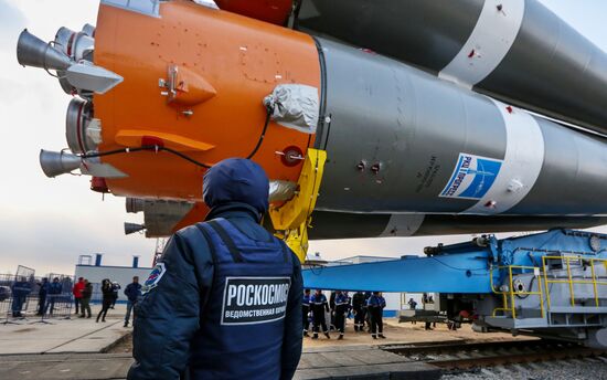 Soyuz-2.1a carrier vehicle taken to Vostochny space center's launch pad