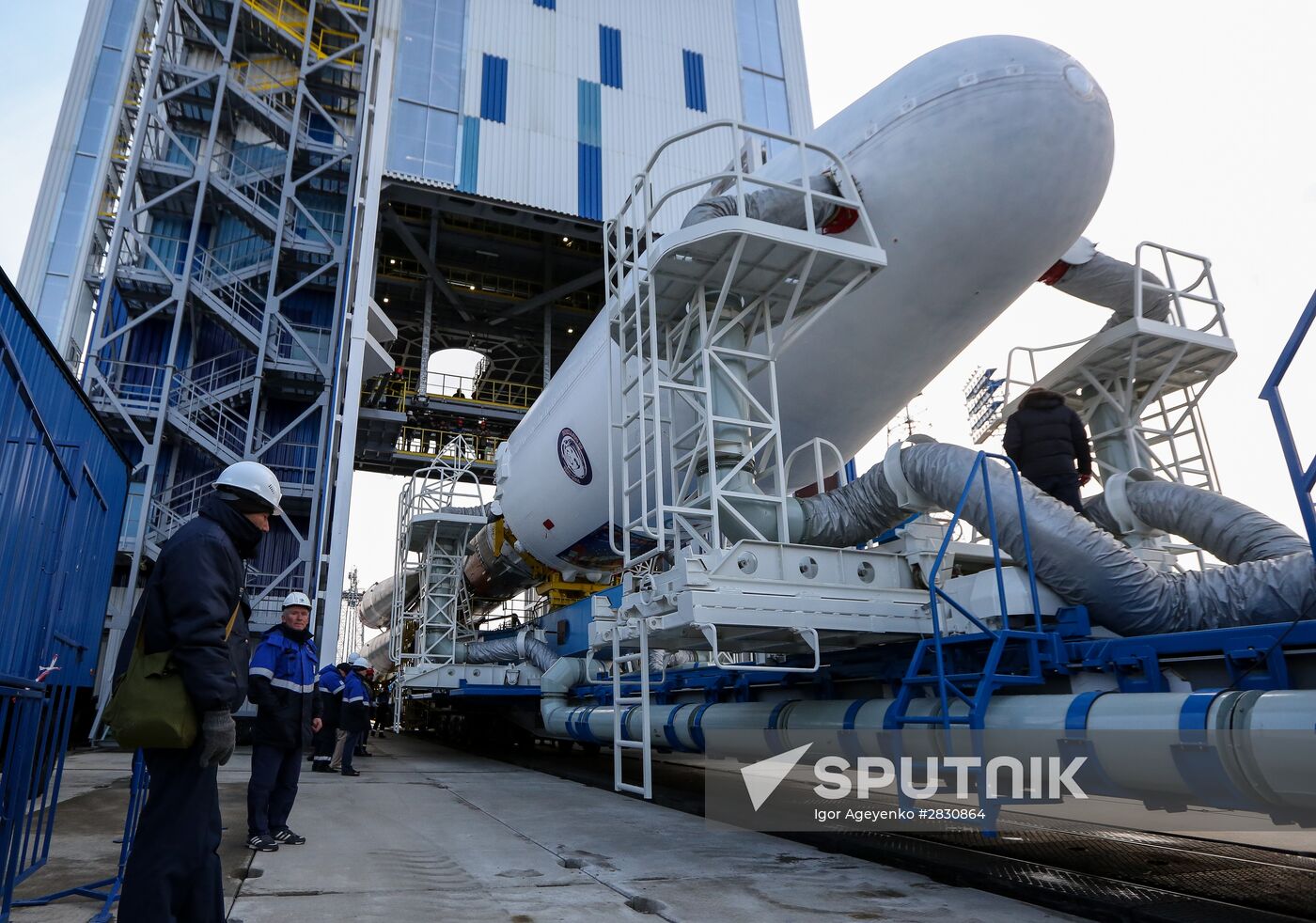 Soyuz-2.1a carrier vehicle taken to Vostochny space center's launch pad