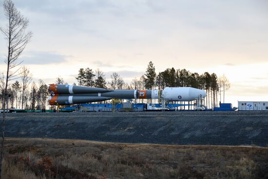 Soyuz-2.1a carrier vehicle taken to Vostochny space center's launch pad