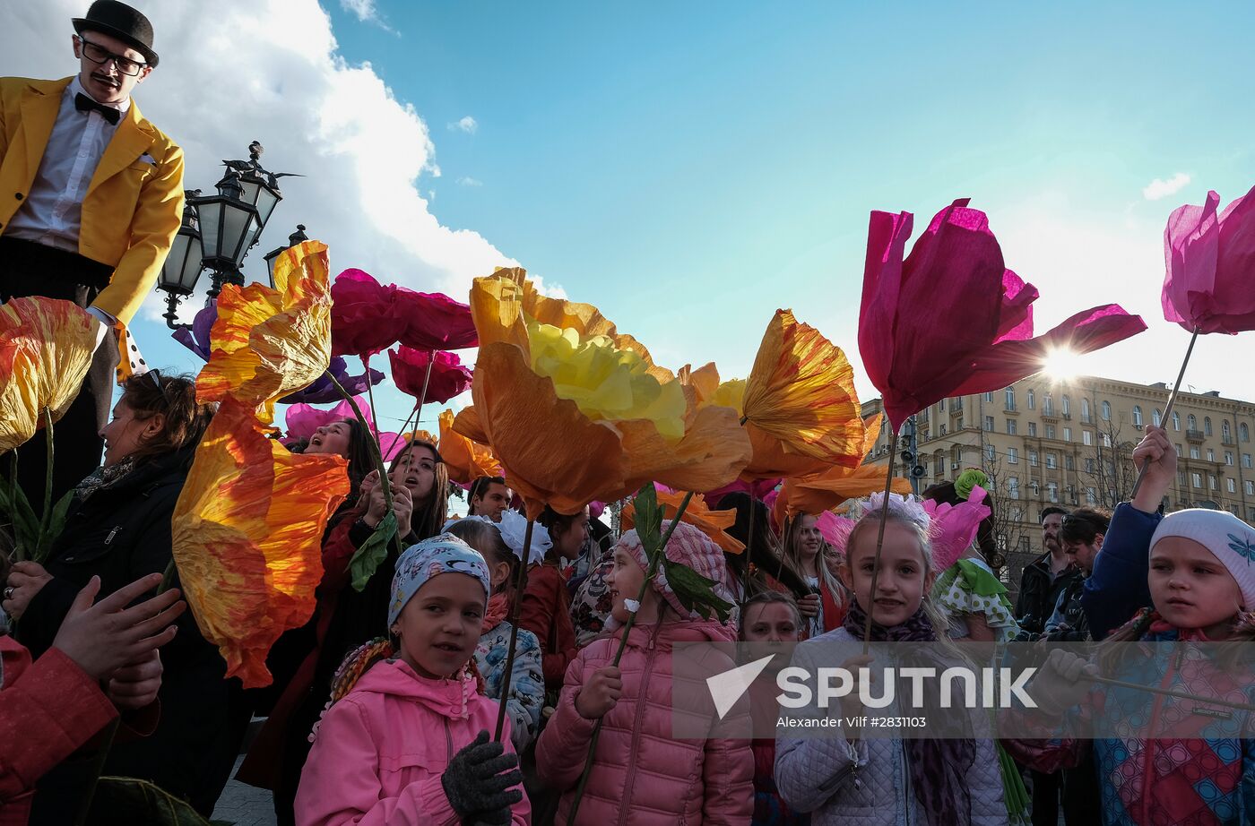 Flower parade at Moscow Spring Festival