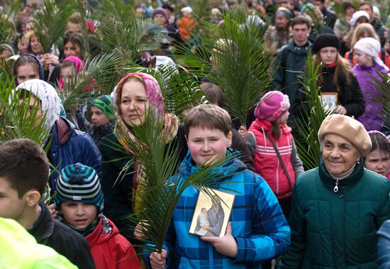 Palm Sunday in Russian cities