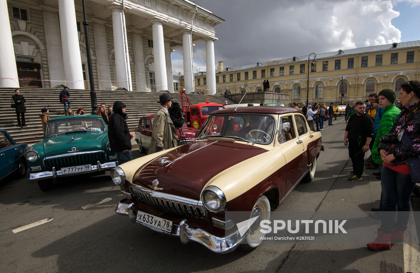Vintage cars exhibition in St. Petersburg
