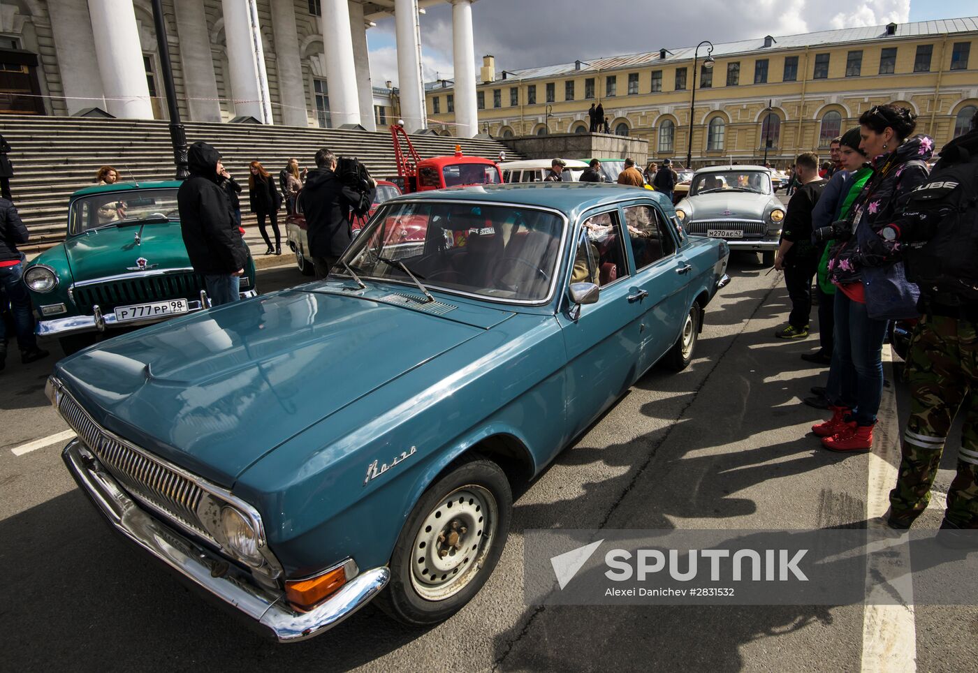 Vintage cars exhibition in St. Petersburg