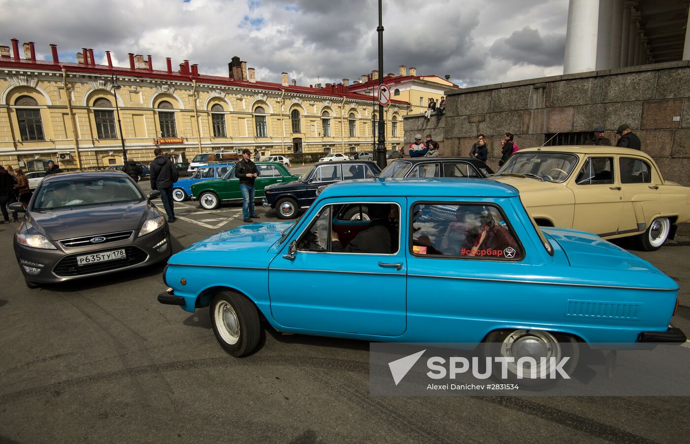 Vintage cars exhibition in St. Petersburg