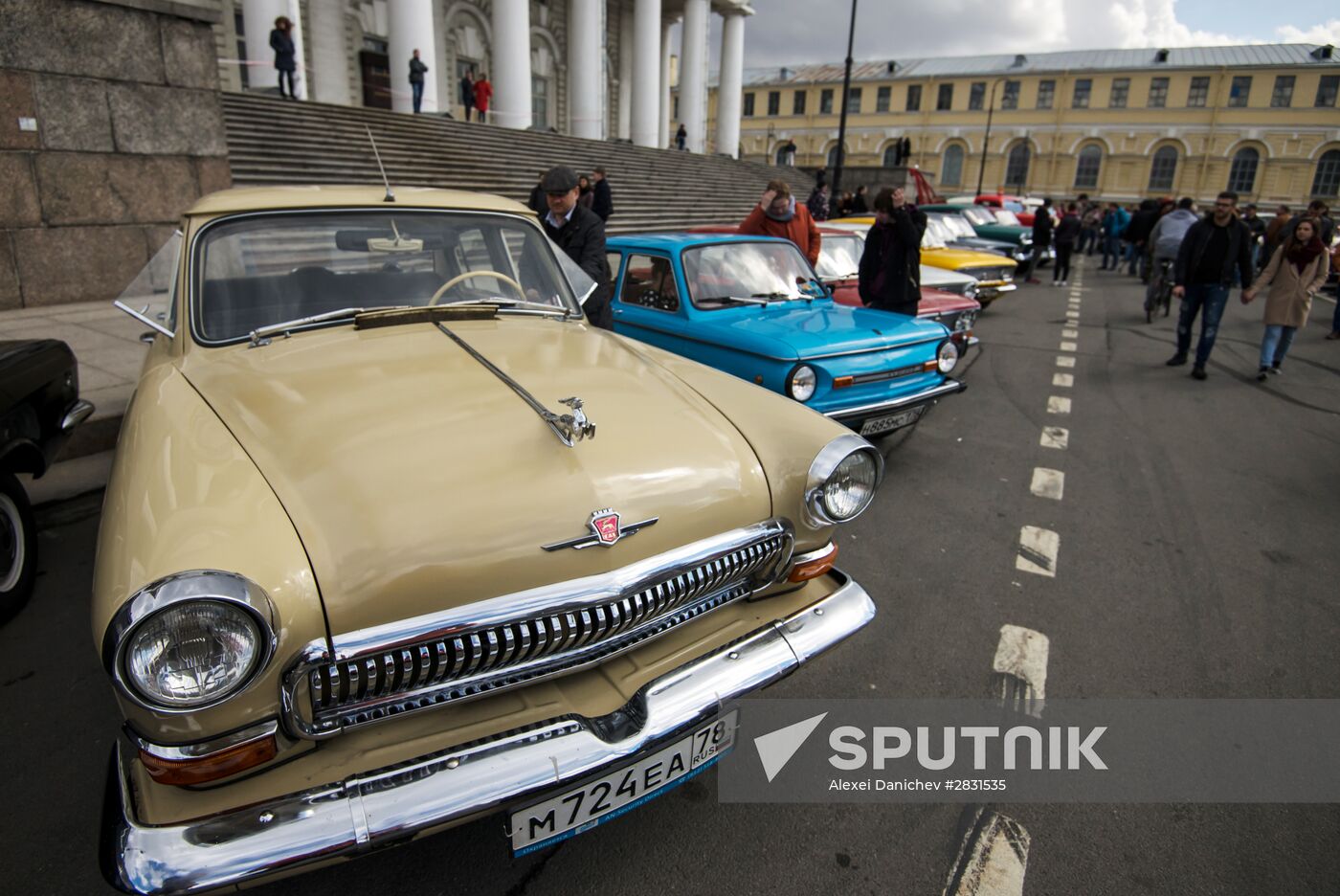 Vintage cars exhibition in St. Petersburg