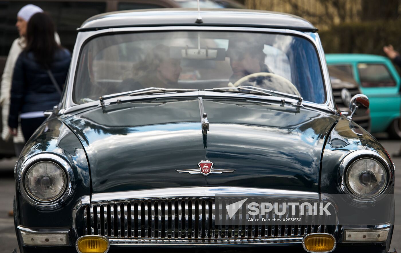 Vintage cars exhibition in St. Petersburg