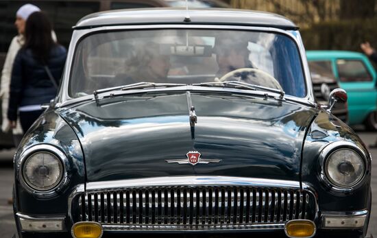Vintage cars exhibition in St. Petersburg