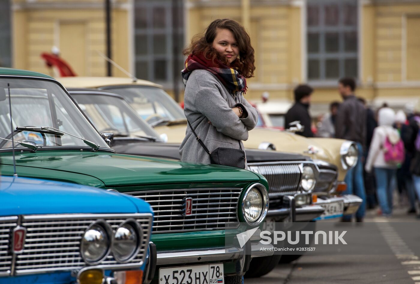 Vintage cars exhibition in St. Petersburg