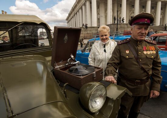 Vintage cars exhibition in St. Petersburg