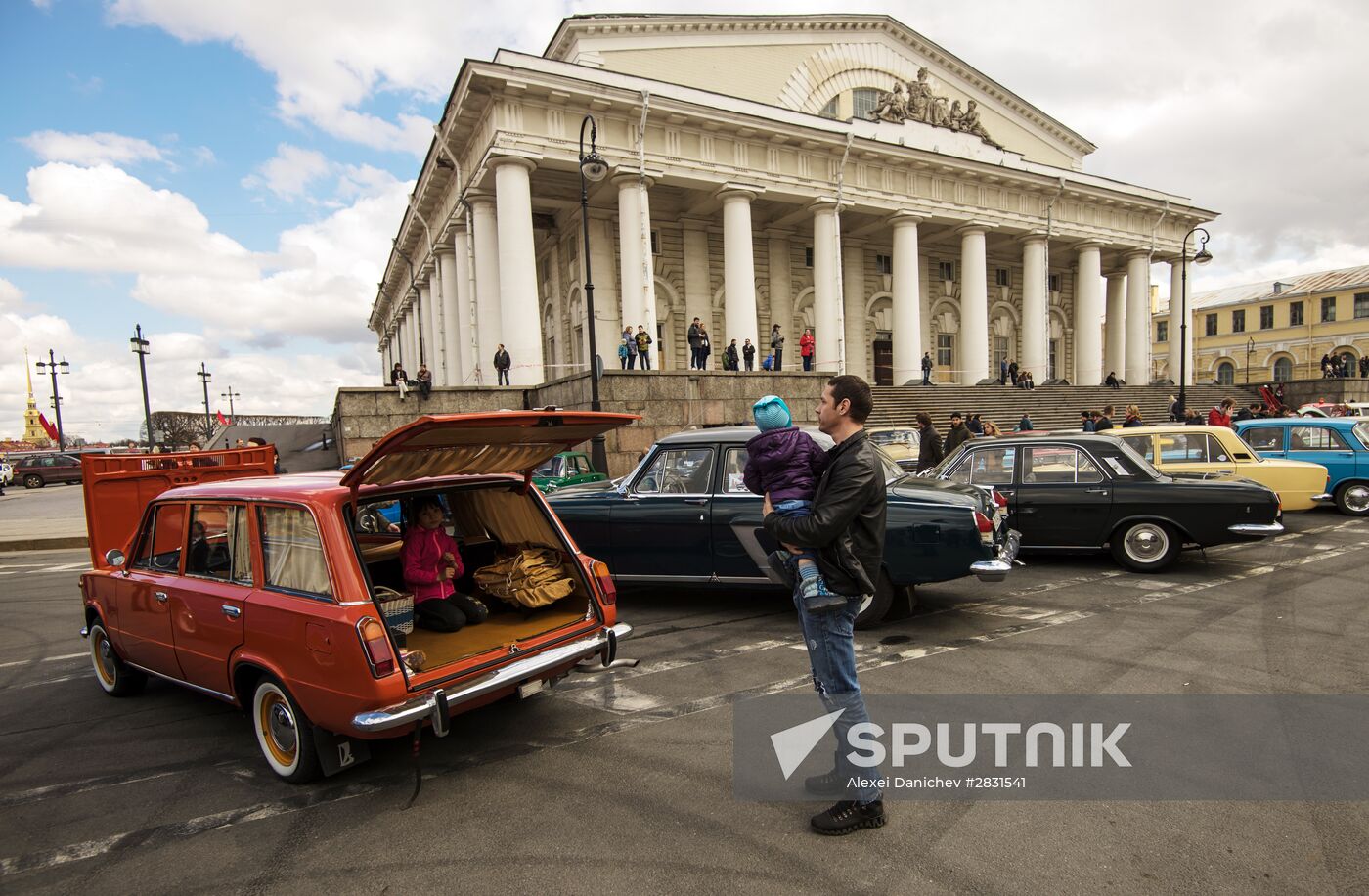 Vintage cars exhibition in St. Petersburg