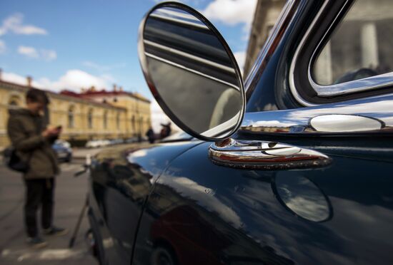 Vintage cars exhibition in St. Petersburg