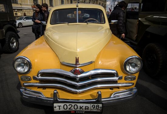 Vintage cars exhibition in St. Petersburg