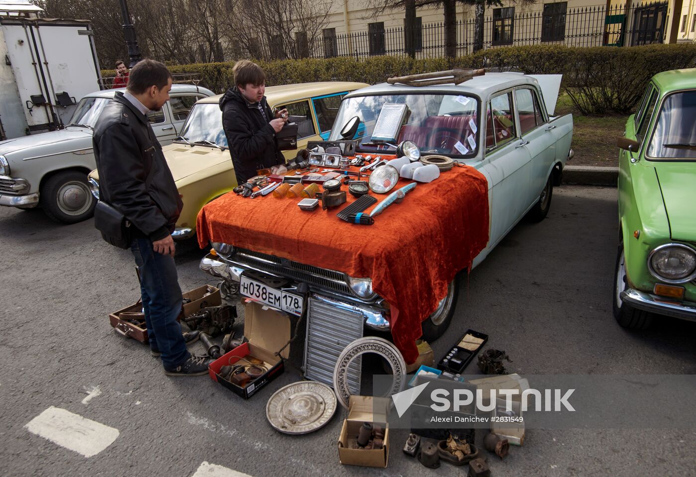 Vintage cars exhibition in St. Petersburg