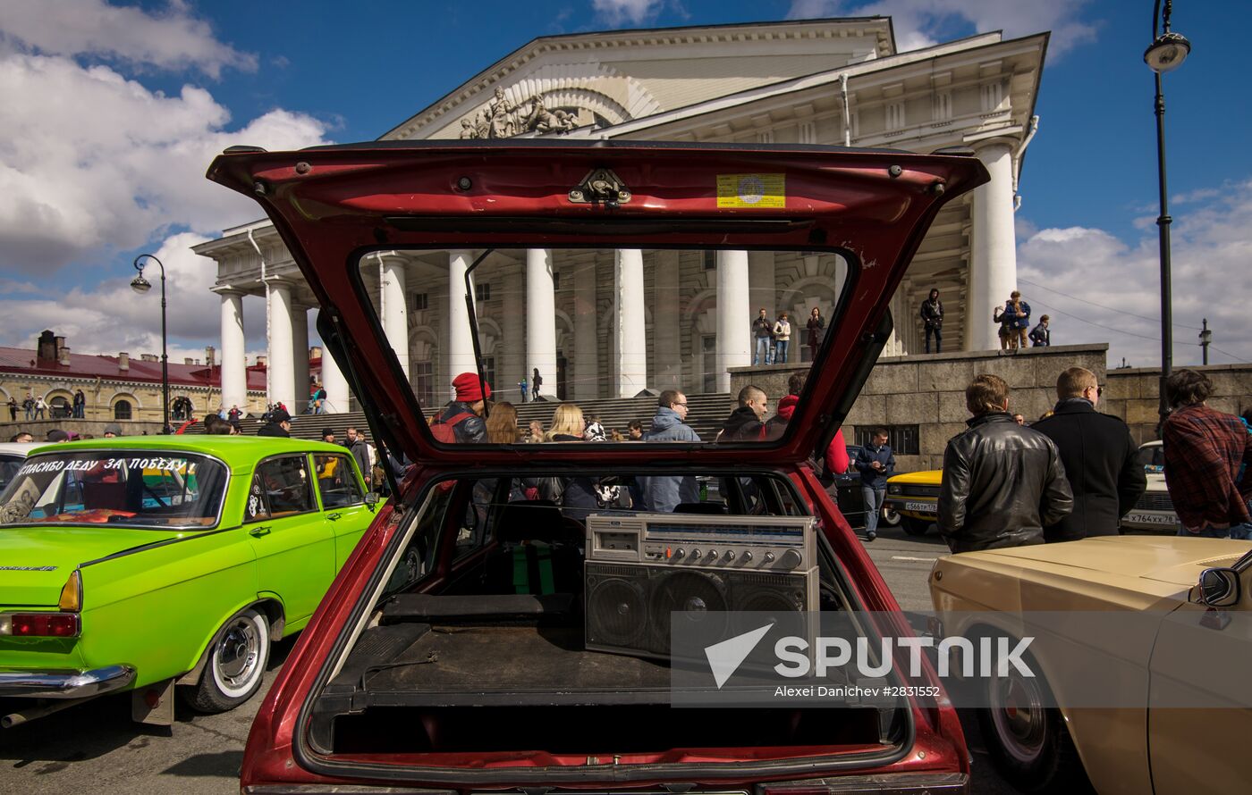 Vintage cars exhibition in St. Petersburg
