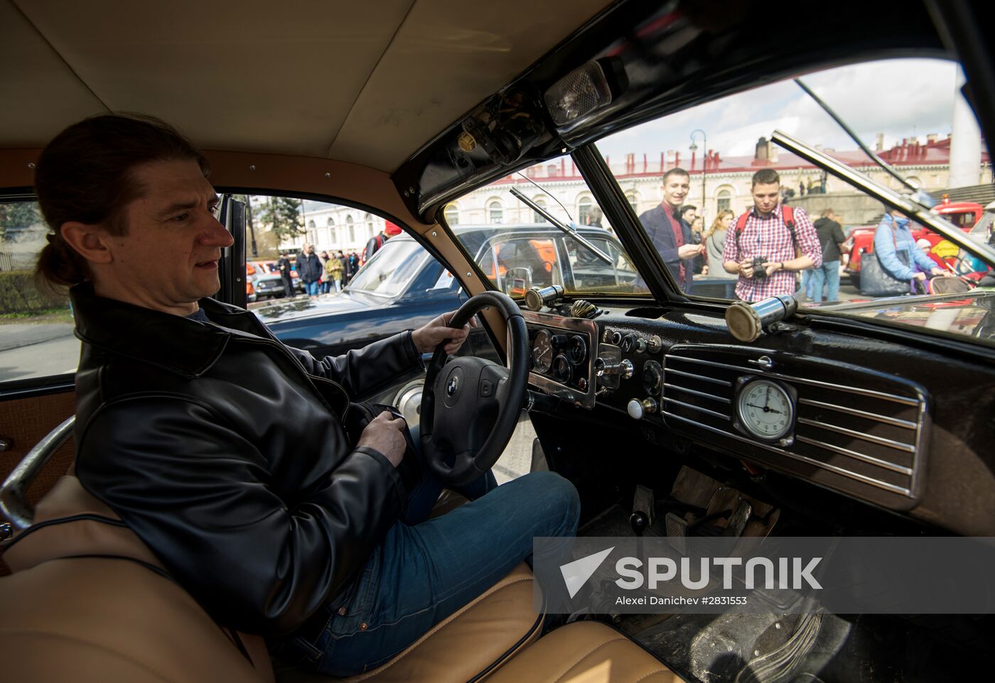 Vintage cars exhibition in St. Petersburg