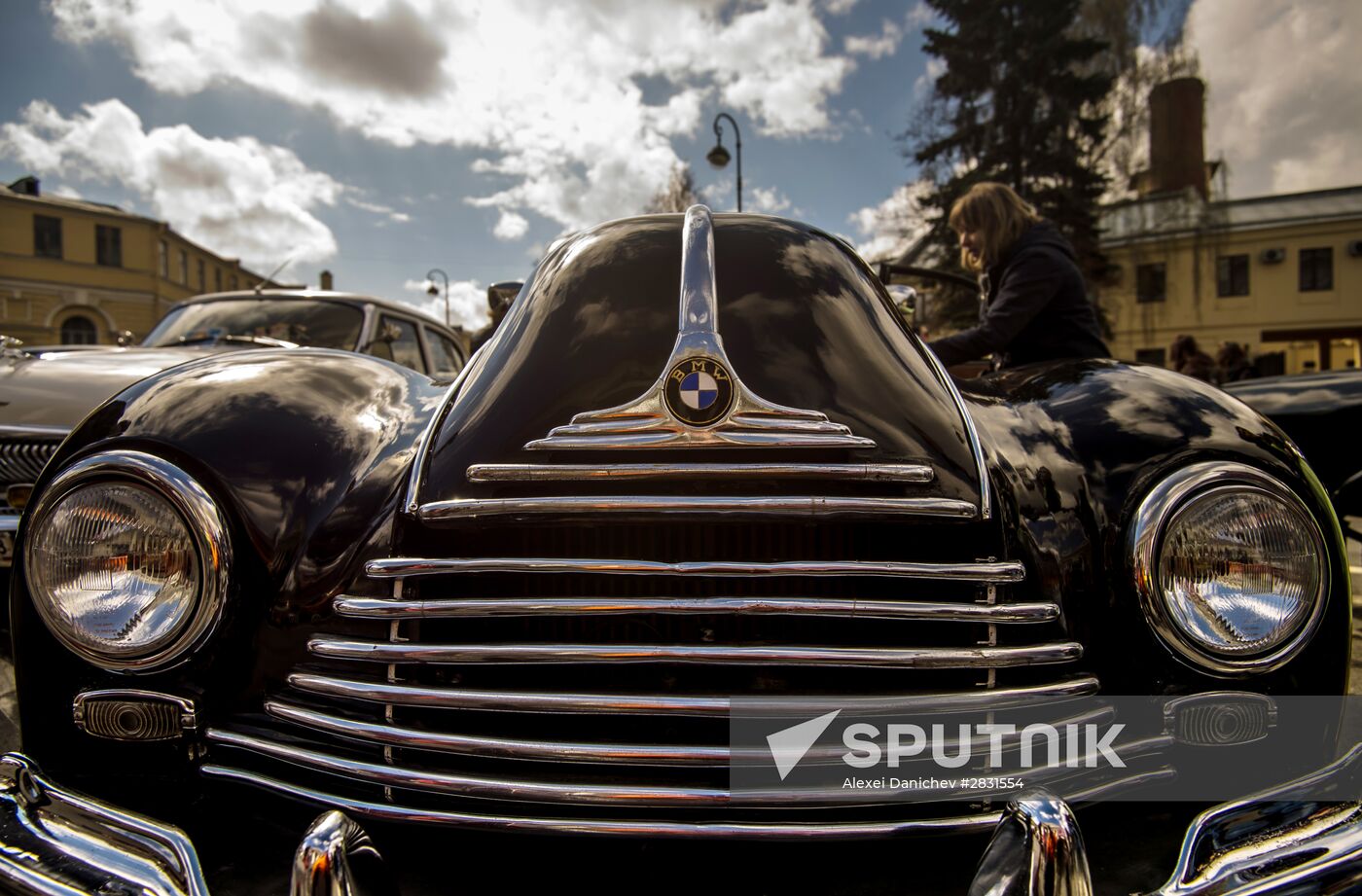 Vintage cars exhibition in St. Petersburg