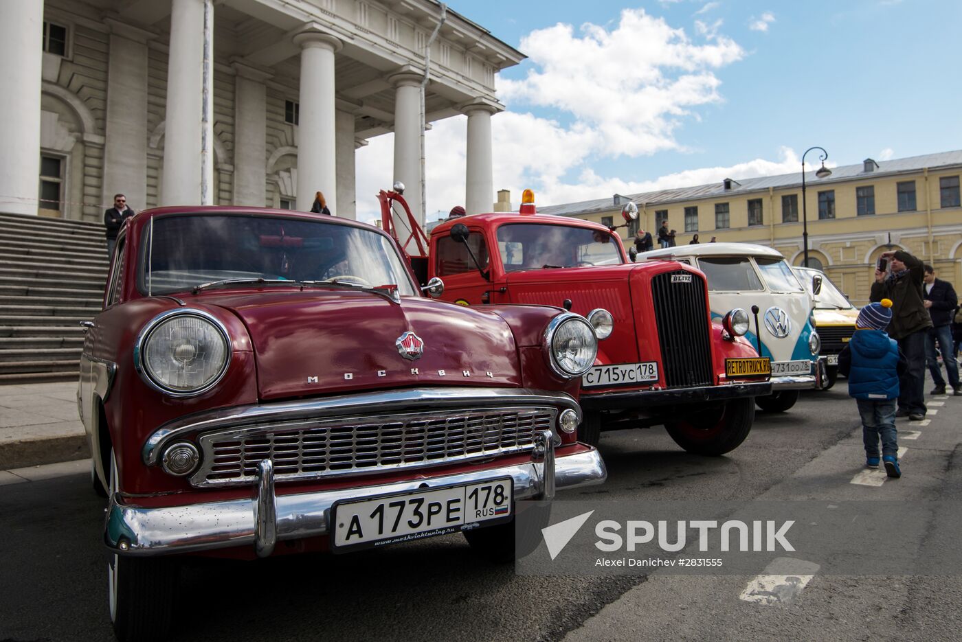 Vintage cars exhibition in St. Petersburg