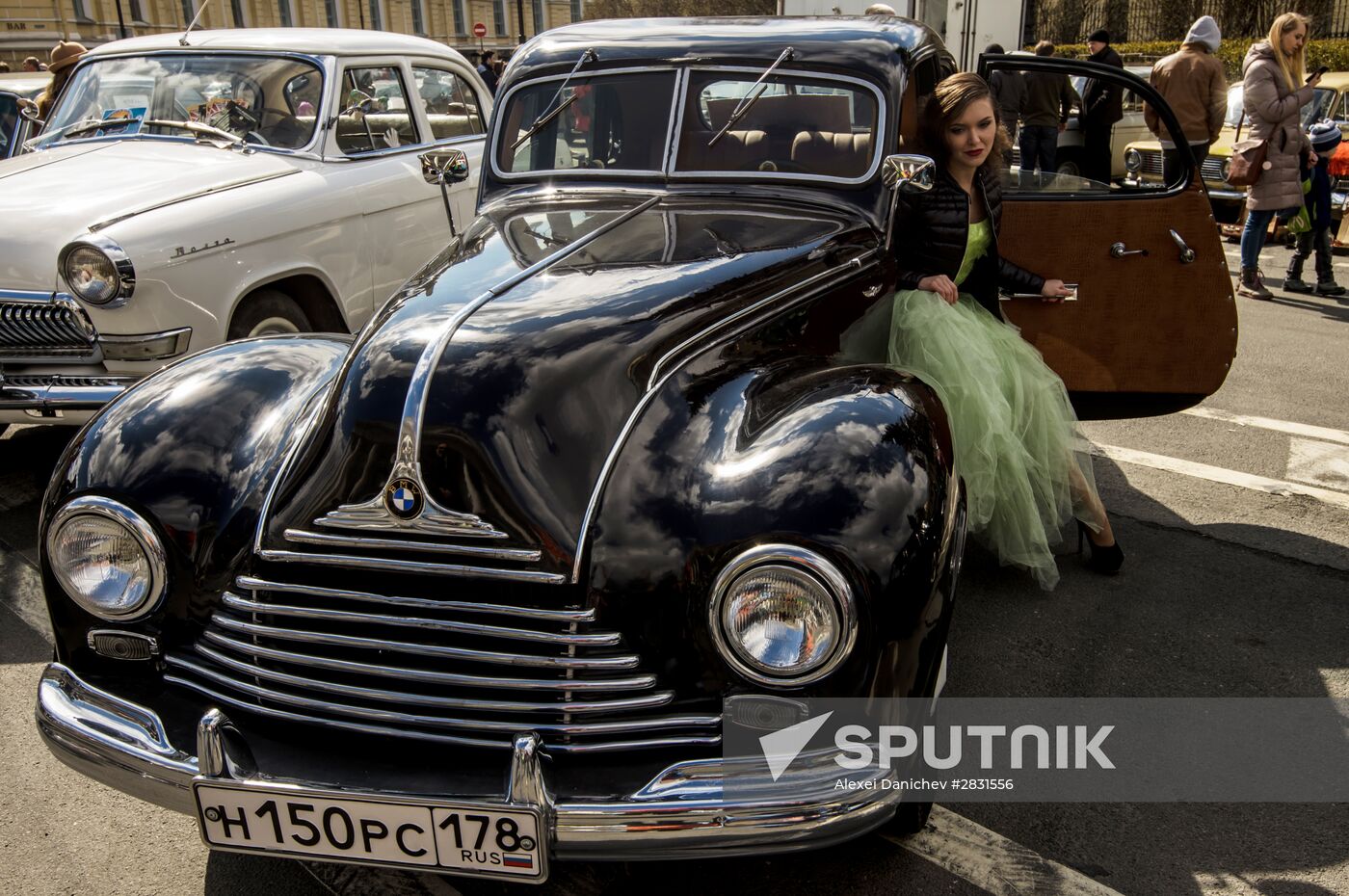 Vintage cars exhibition in St. Petersburg