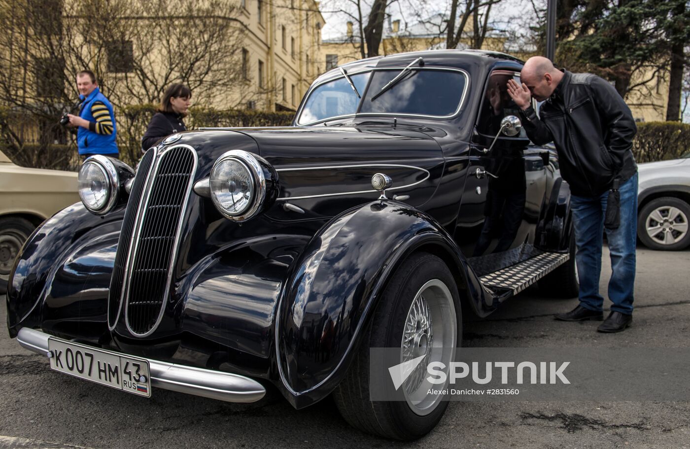 Vintage cars exhibition in St. Petersburg