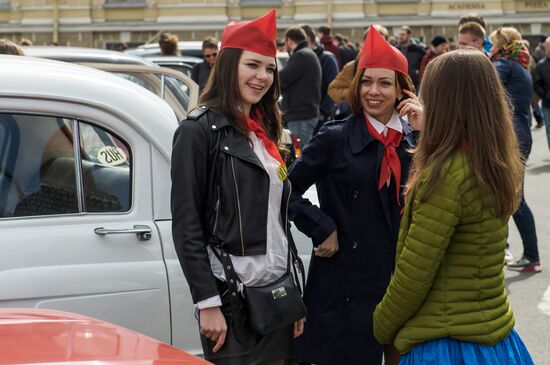 Vintage cars exhibition in St. Petersburg