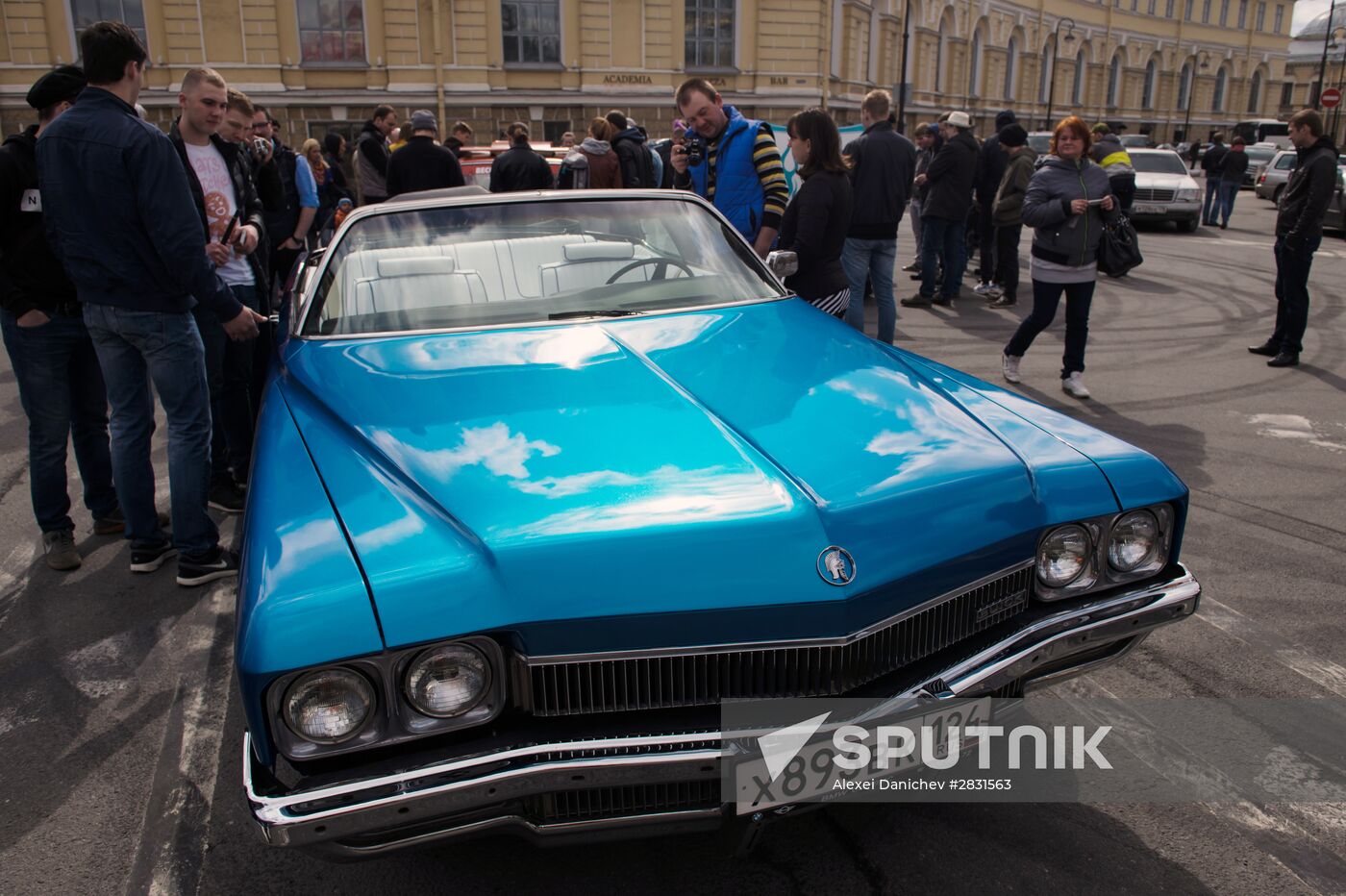 Vintage cars exhibition in St. Petersburg