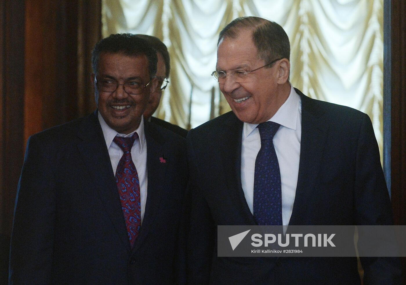 Russian Foreign Minister Sergei Lavrov meets with his Ethiopian counterpart Tedros Adhanom