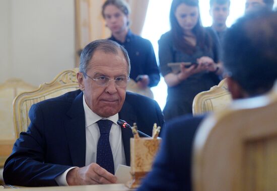 Russian Foreign Minister Sergei Lavrov meets with his Ethiopian counterpart Tedros Adhanom
