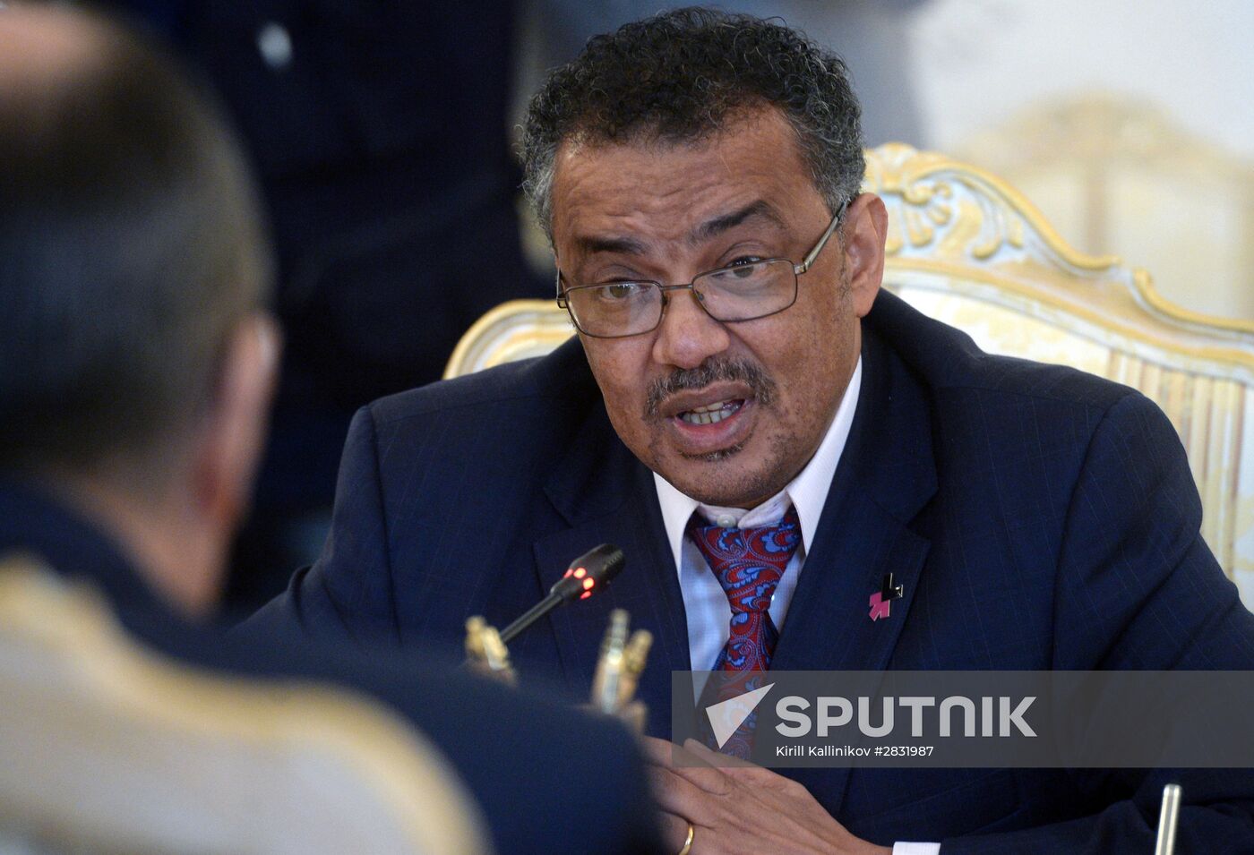 Ethiopian Foreign Minister Tedros Adhanom during a meeting with his Russian counterpart Sergei Lavrov in Moscow. Location: Russia, Moscow. Author: Kirill Kallinikov/Sputnik. Russian Foreign Minister Sergei Lavrov meets with his Ethiopian counterpart Tedros Adhanom