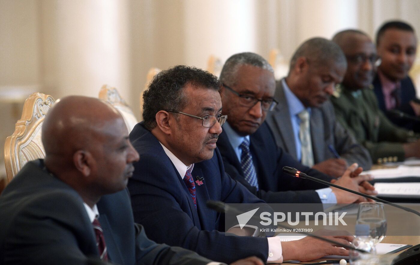 Russian Foreign Minister Sergei Lavrov meets with his Ethiopian counterpart Tedros Adhanom